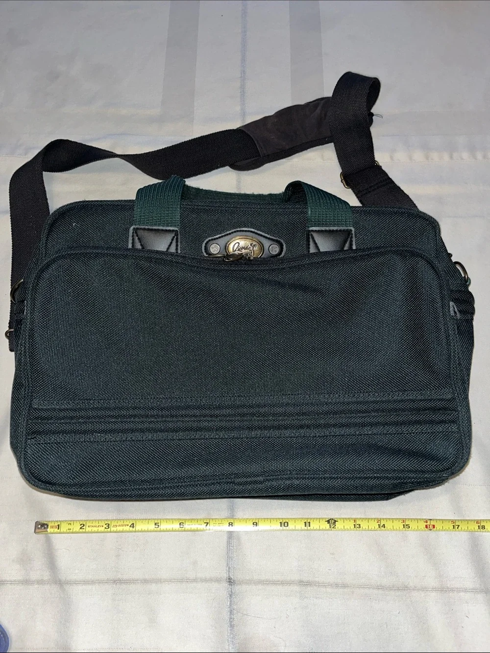 Vintage Ricardo Beverly Hills Green Travel Briefcase Shoulder Strap Bag
